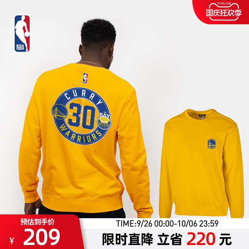 NBA官方正品标志系列秋季男女同款运动休闲宽松卫衣勇士队库里_虎窝淘