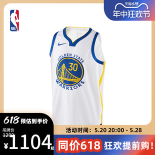 Nike官方NBA金州勇士队库里Authentic Jersey成人速干投篮服球衣