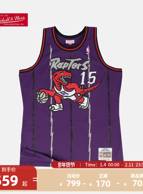 NBA-MitchellNess-Kids猛龙队卡特98-99赛季球迷版复古球衣篮球服