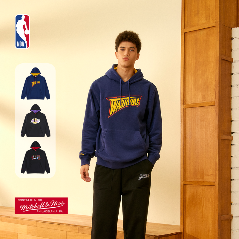 MITCHELL & NESS官方NBA金州勇士/湖人/76人队Lifestyle连帽卫衣