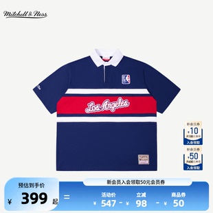 T恤春季 全明星 NBA官方Mitchell&Nes短袖 撞色运动POLO衫 美式