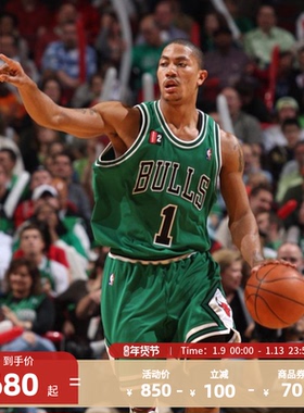 Mitchell&NessNBA官方公牛队德里克罗斯Swingman复古球衣篮球服