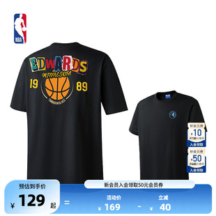 NBA官方安东尼爱德华兹拼贴蒙太奇系列宽松T恤森林狼