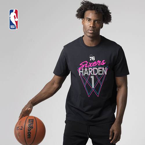 NBA短袖76人队哈登霓虹系列运动