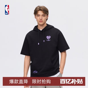 NBA官方勇士/湖人篮球春季周末系列男女短袖连帽卫衣