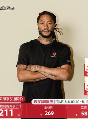 MITCHELL & NESSx DROSE芝加哥公牛德里克罗斯短袖T