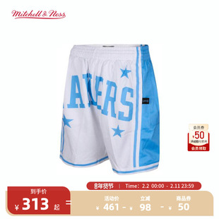NBAMITCHELL&NESS男女同款夏湖人快船热火独行侠透气休闲短裤