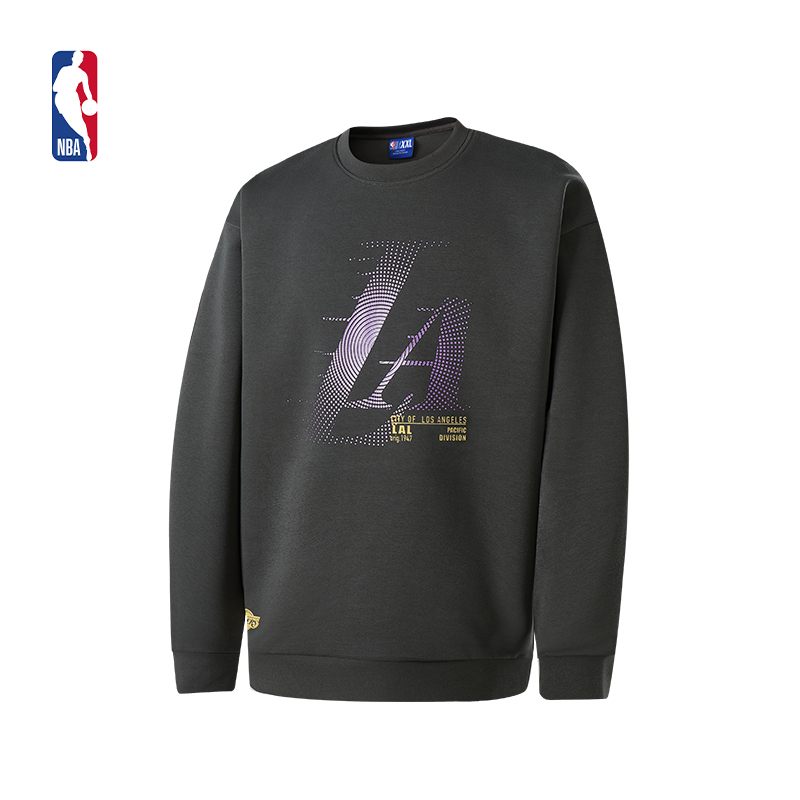 NBA官方正品勇士/湖人/快船训练时刻系列秋冬季男女同款圆领卫衣