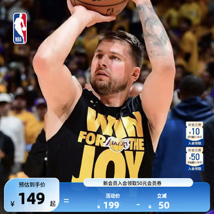 NBA官方库里东契奇球队口号T恤湖人 勇士运动休闲 东契奇同款