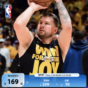 勇士运动休闲 NBA官方库里东契奇球队口号T恤湖人 东契奇同款