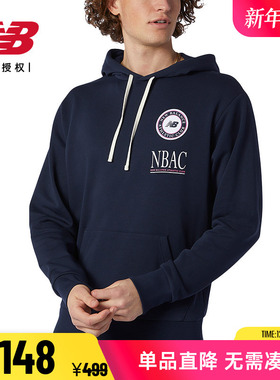 New Balance NB 男款女款上衣简约舒适休闲连帽针织卫衣AMT13519