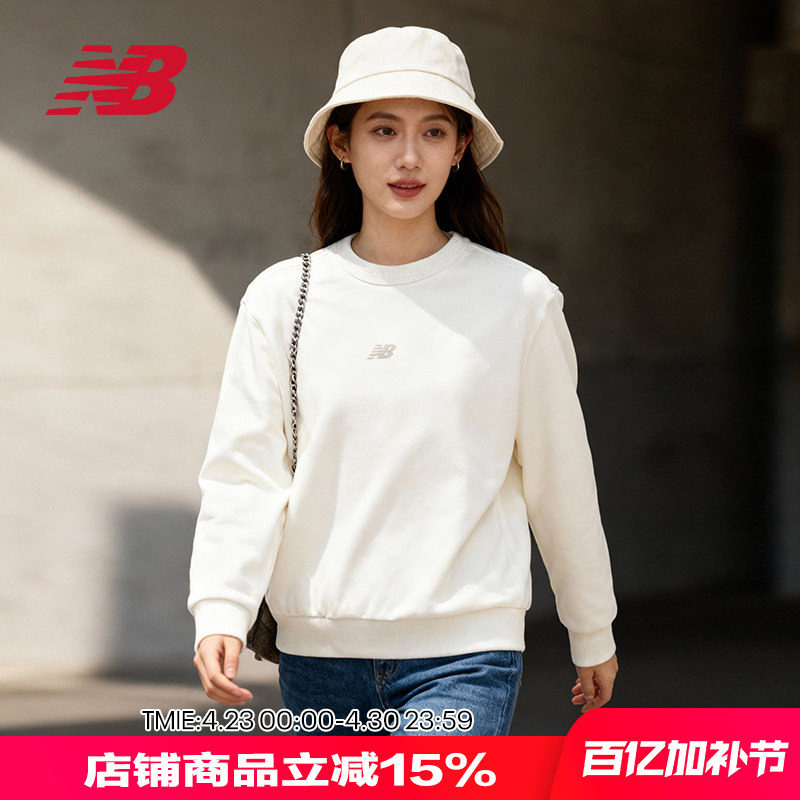 New Balance NB女款运动休闲纯棉上衣时尚舒适圆领卫衣AWT34311