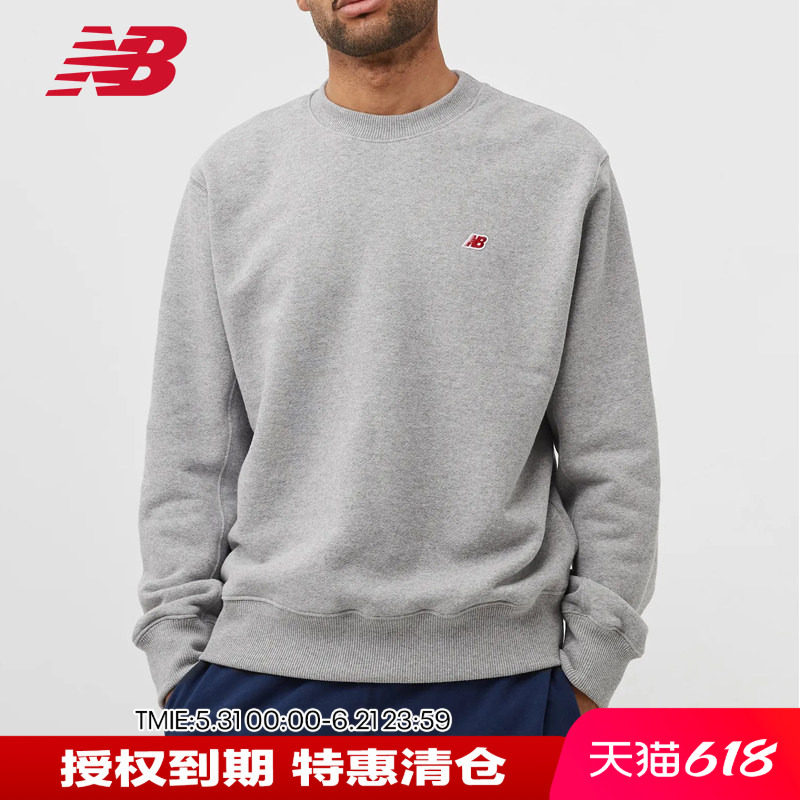 New Balance NB Teddy Made美产男女休闲宽松针织圆领卫衣MT21541