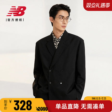 New Balance NB Grey男款休闲日系双排扣休闲西服黑色JMJL1512