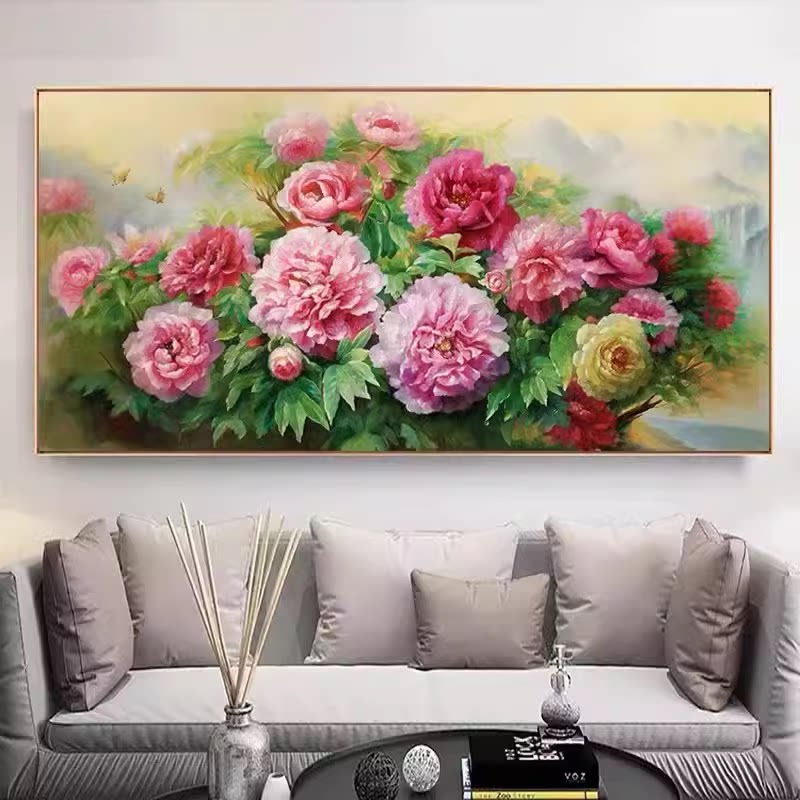 花开富贵十字绣成品满堂彩纯手工