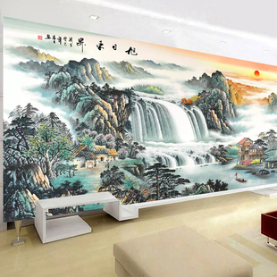 旭日东升钻石画成品纯手工贴好的客厅5D满钻新款十字绣风景山水画