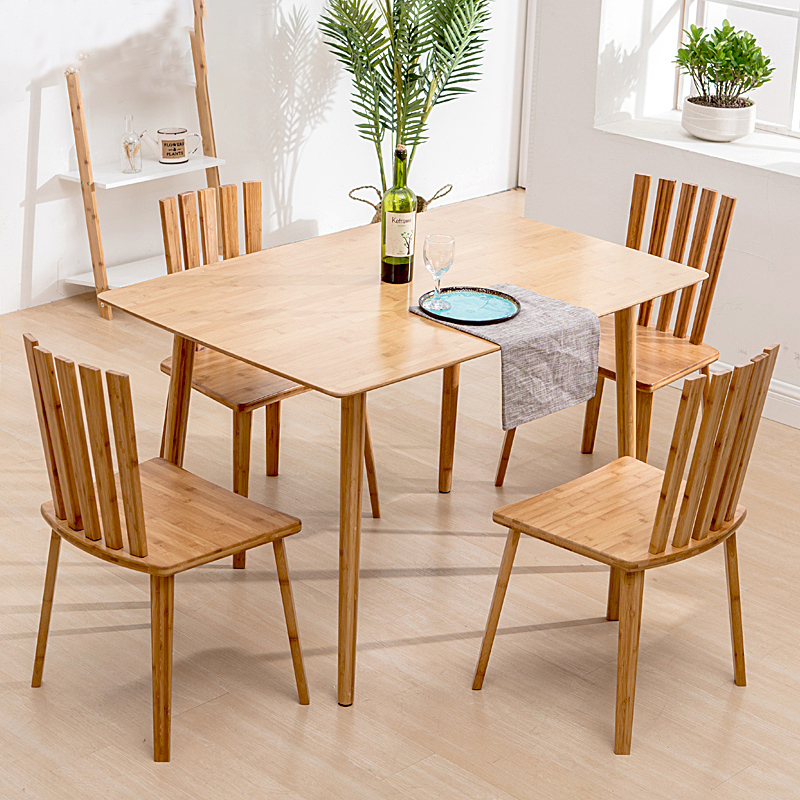 楠竹餐桌小户型桌椅家用吃饭木