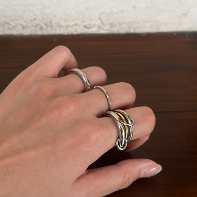 734钛钢不掉色食指戒多层戒指重工指环中性帅气指环