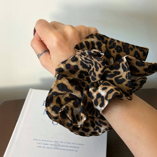 豹纹大肠发圈日韩少女马尾丸子头绳皱褶皮筋弹力盘发绳 734推荐