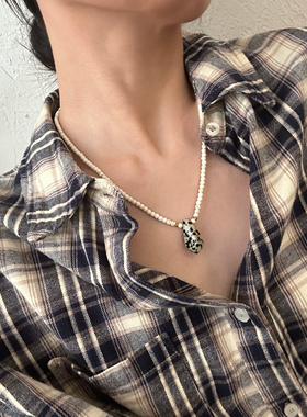 天然石原创波西米亚小众锁骨链简约气质高级项链百搭串珠毛衣链