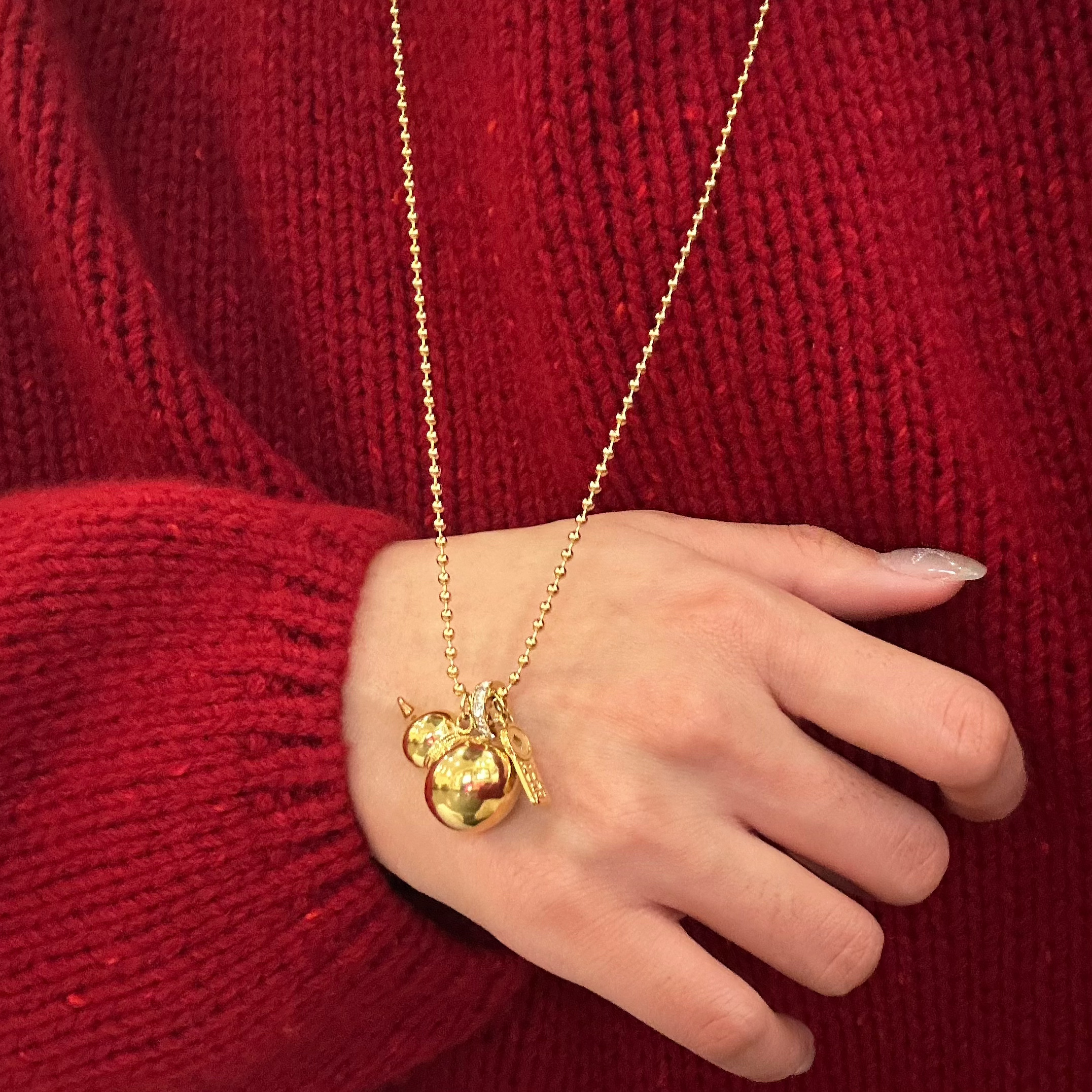 734不掉色钛钢福禄项链女原创设计葫芦高保色工艺颈链毛衣链