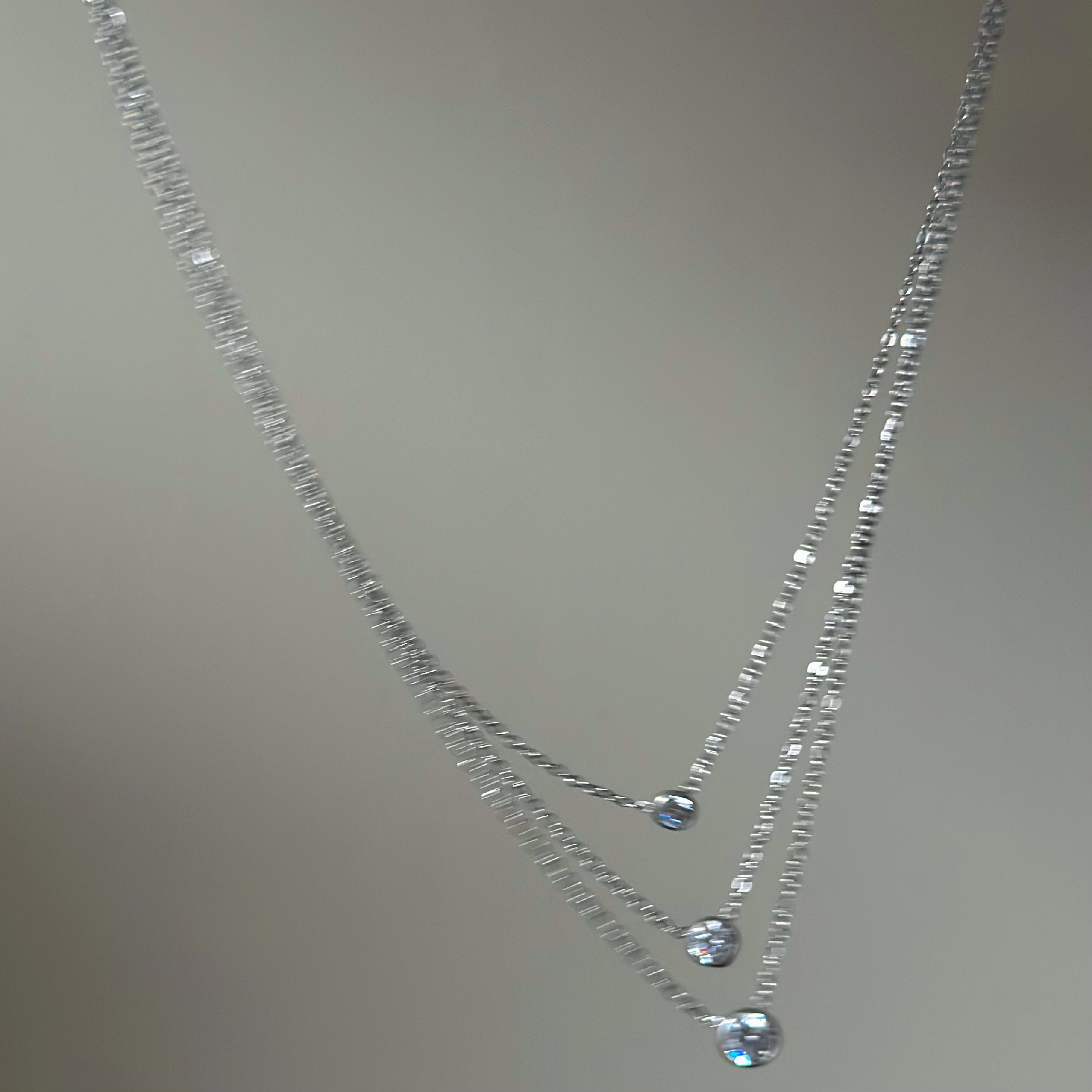 734钛钢多层叠戴项链轻奢精致露思同款锁骨链亮晶晶颈链