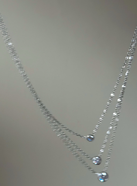 734钛钢多层叠戴项链轻奢精致赵露思同款锁骨链亮晶晶钻石颈链