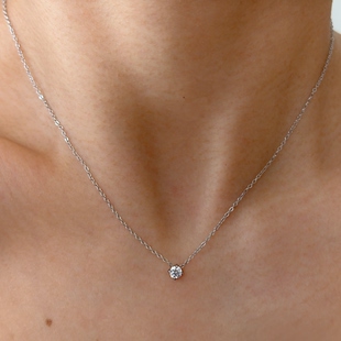 734钛钢白金色亮晶晶项链女小众设计感mini小细锁骨链赵露思同款