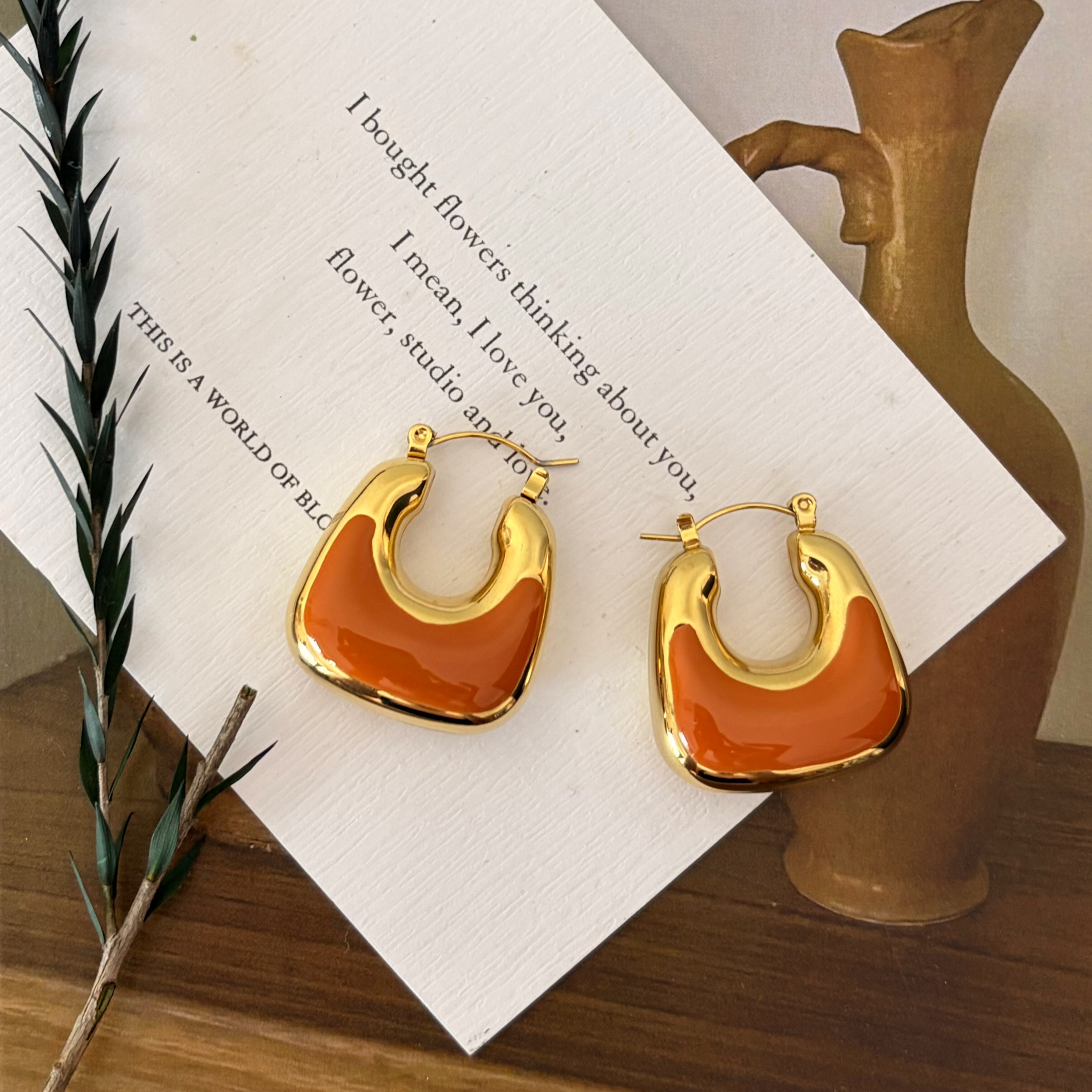 734钛钢空心耳环夸张欧美