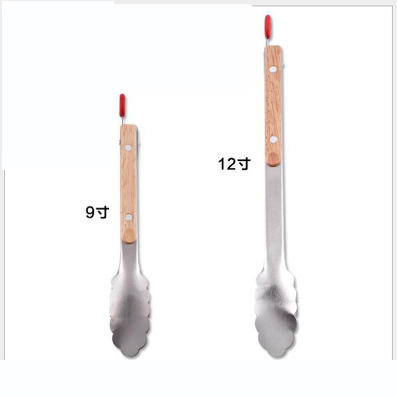 不锈钢烧烤夹面包牛排家用木柄