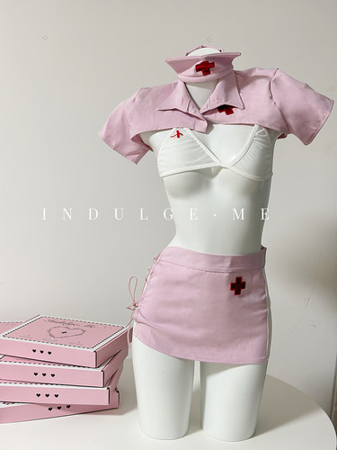 indulge me 居家护士*性感镂空诱惑护士装侧边绑带免脱制服