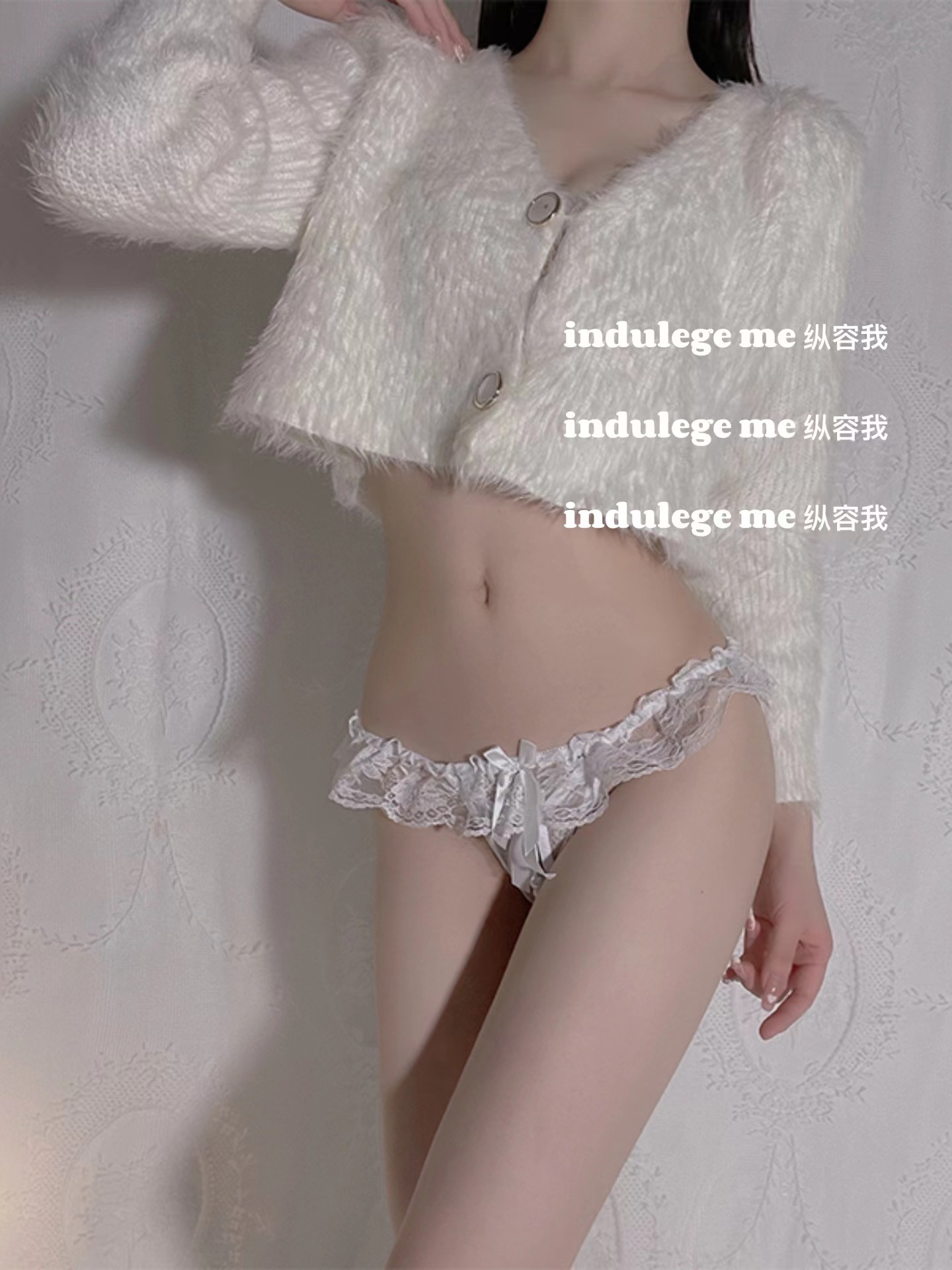 indulge me 奶酪陷阱*低腰镂空蕾丝欧美珍珠性感诱惑T裤三角裤