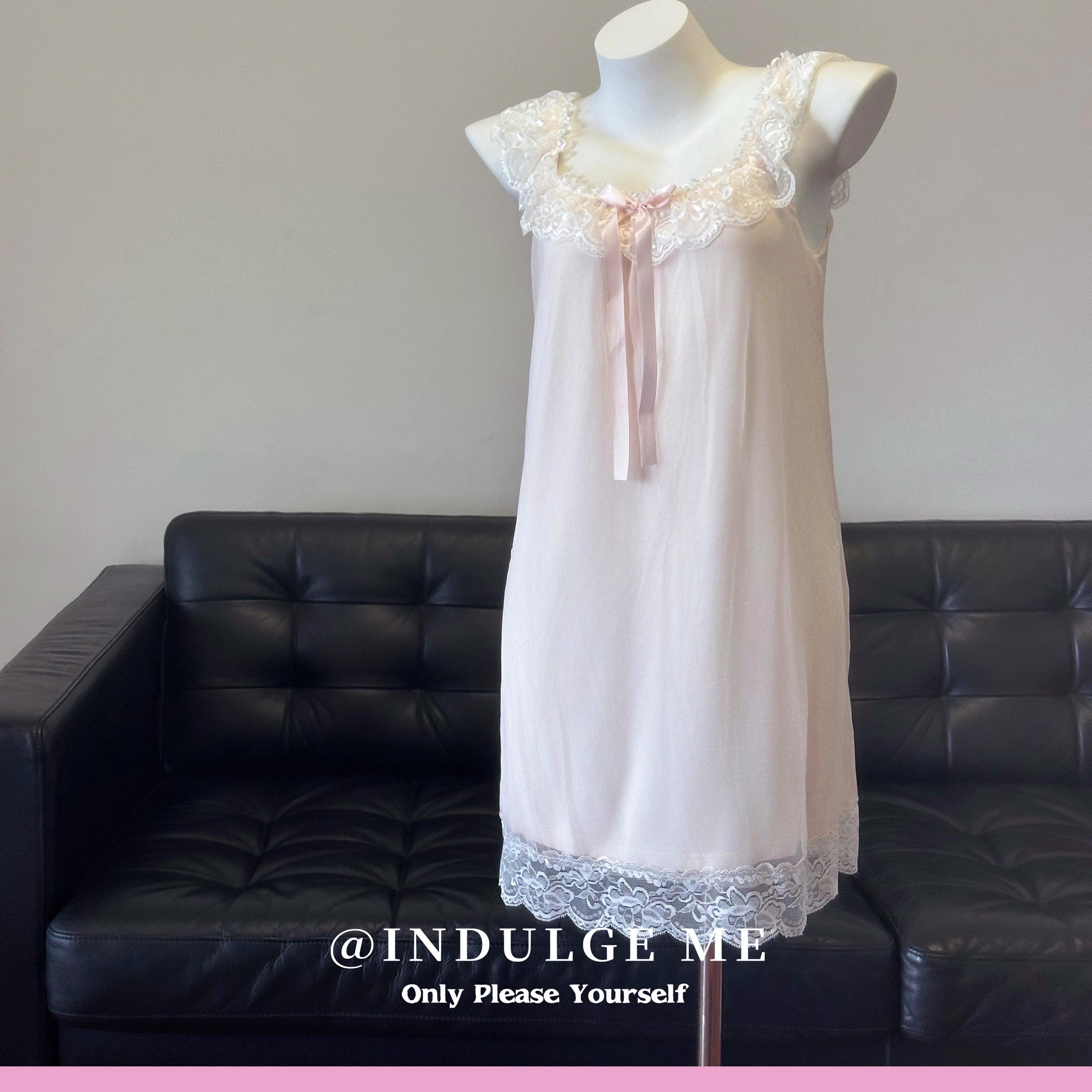 indulgeme甜美芙朵*法式吊带裙女甜美少女莫代尔花边亲肤纯欲睡裙