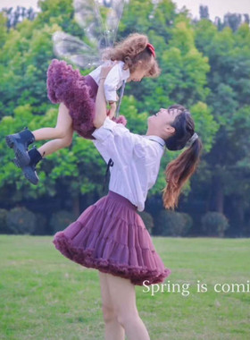 法国Q.cutiansTUTU成人亲子公主裙S M码和女儿穿蓬蓬裙度假礼服