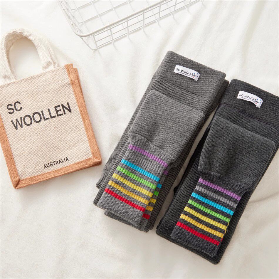 SCWOOLLEN奶爸家彩虹条九分裤