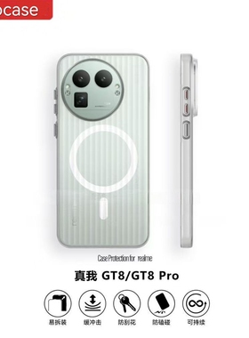 夏季散热适用真我GT8手机壳realme gt8pro磁吸冰雾瓦楞光栅肤感磨砂保护壳硬商务高级感金属按键