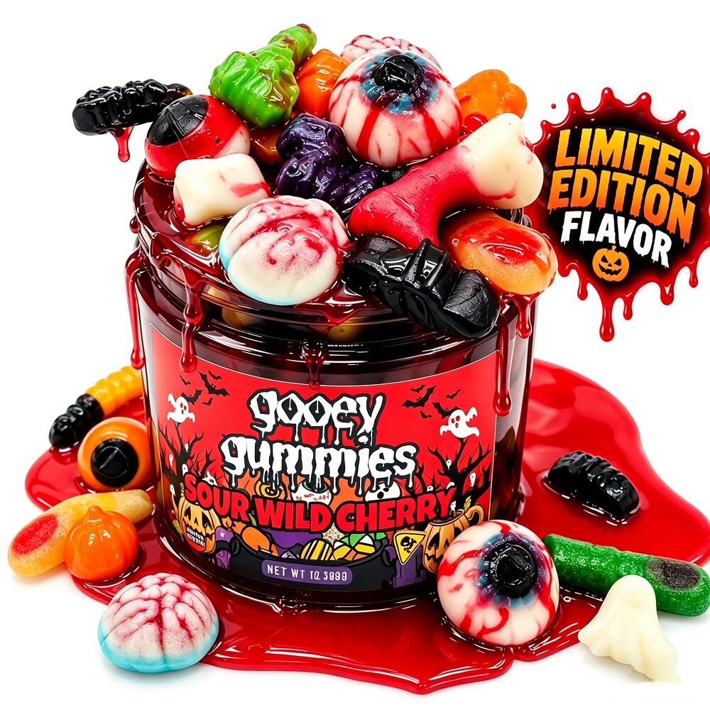 美国直邮 Gooey Gummies网红同款湿酸软糖胶粘软糖万圣节糖果零食