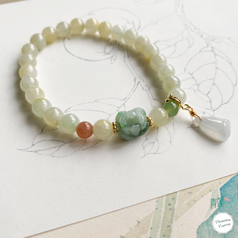 青莲记女天然翡翠手链