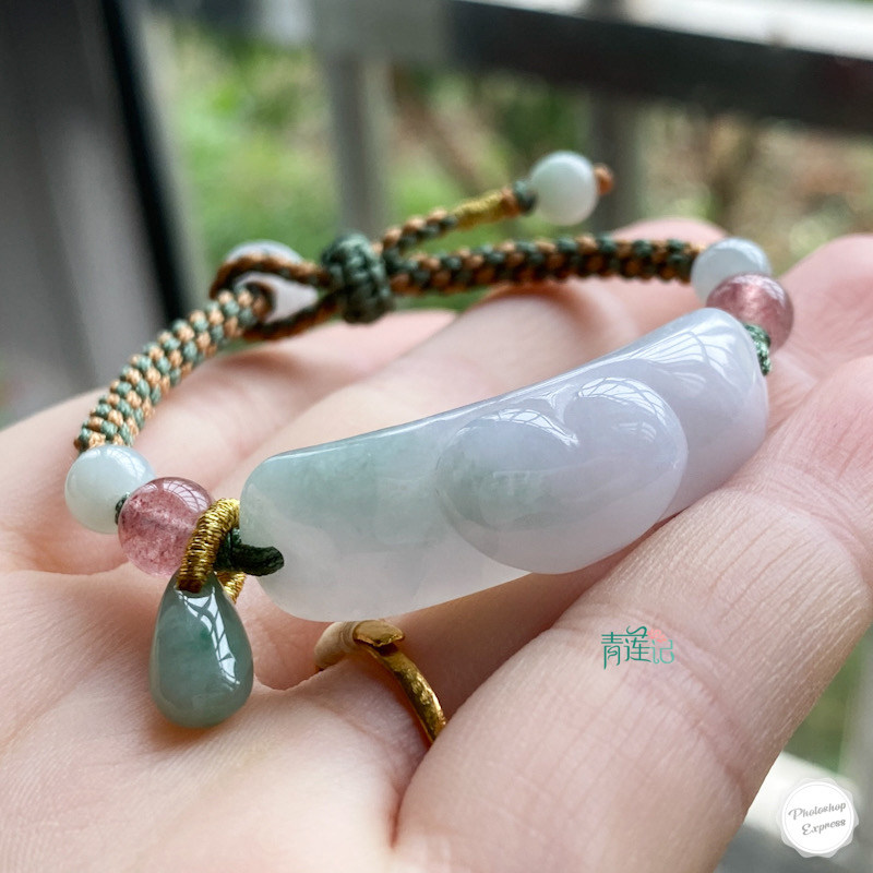 青莲记女天然翡翠手绳图片