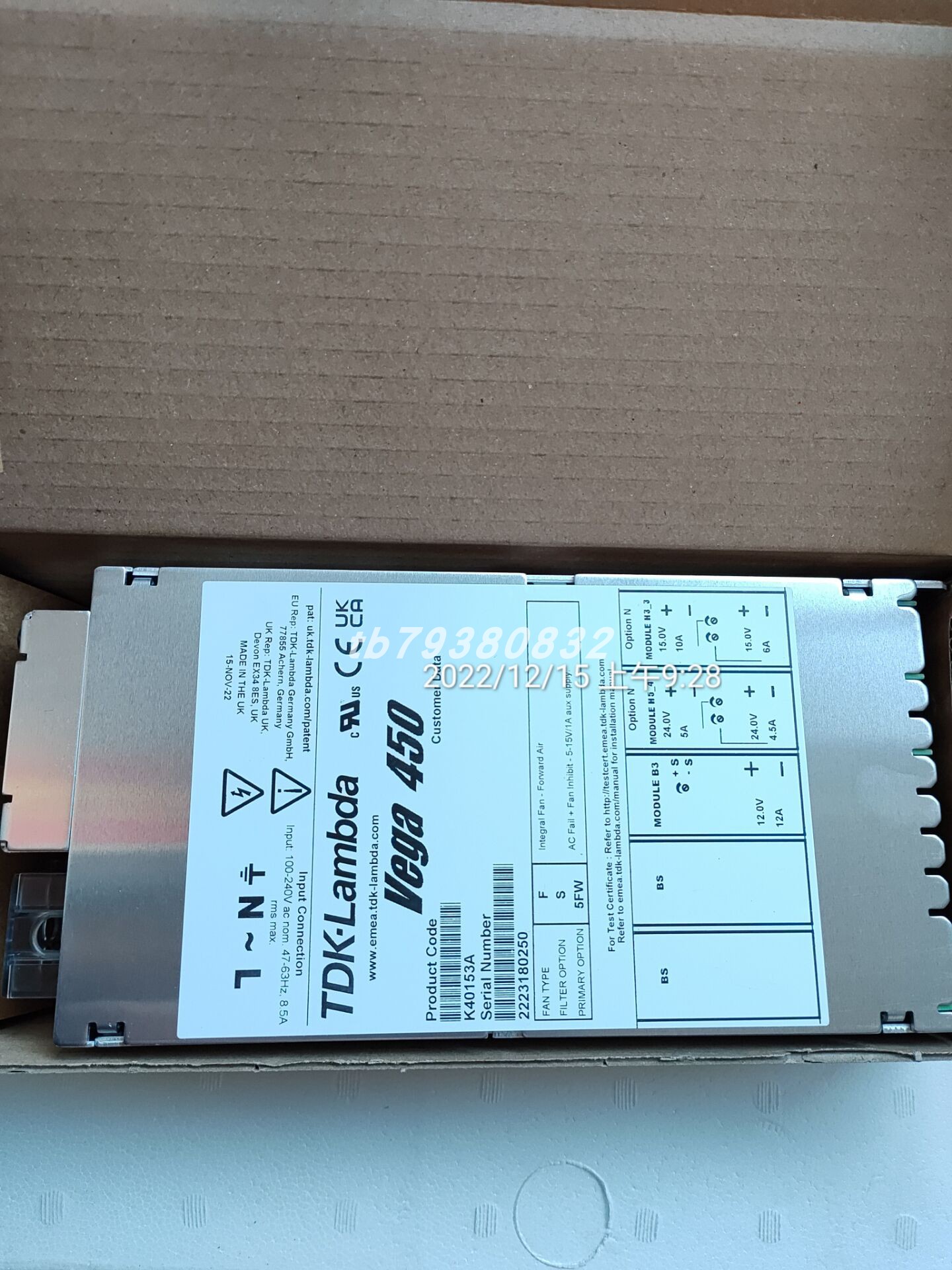 TDK-LAMBDA电源Vega450K40153A