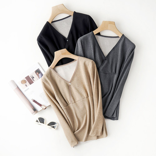 未纪无痕哺乳长袖羊毛+蚕丝