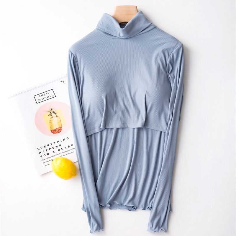 秋衣保暖T恤高领长袖打底月子服