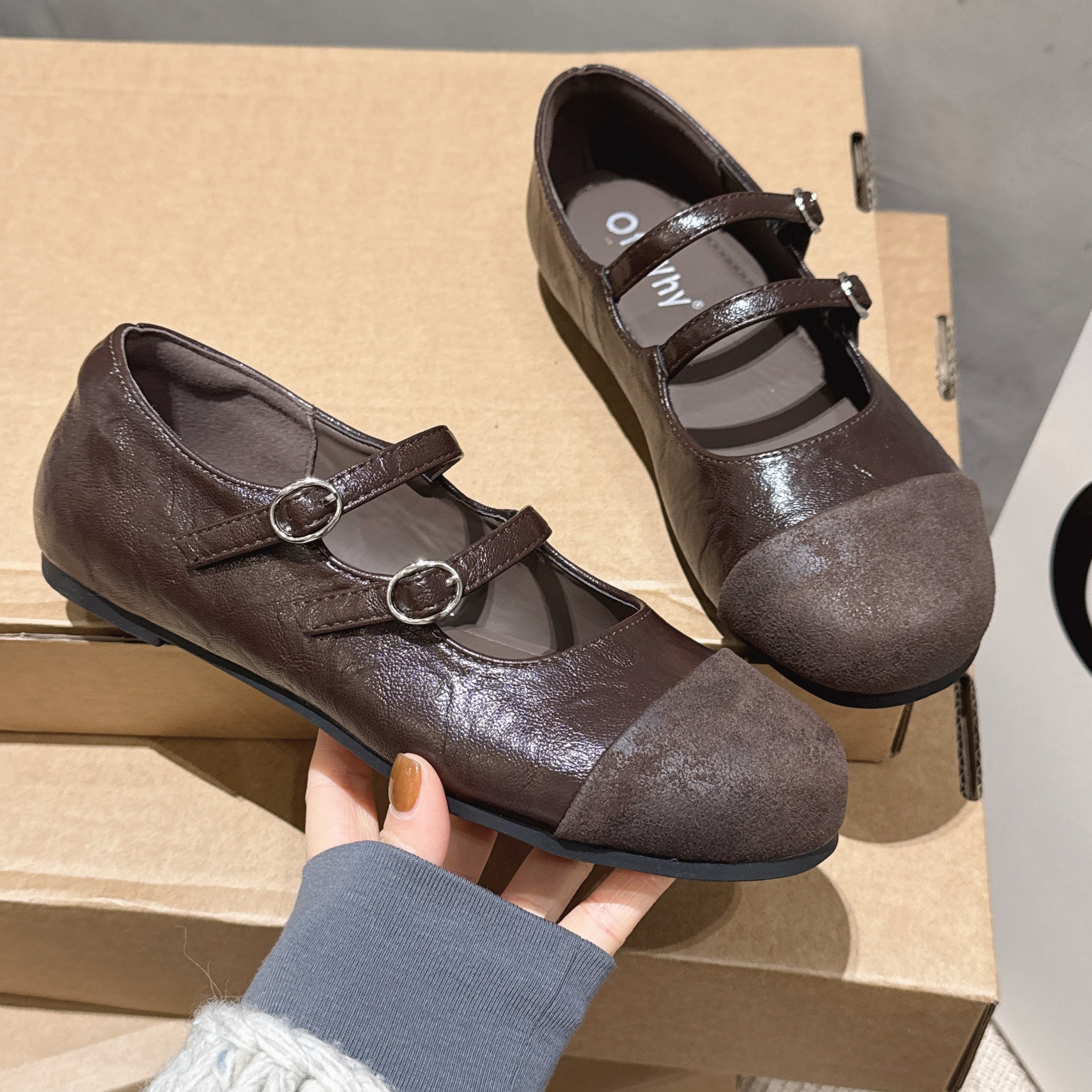 14法式双扣带玛丽珍鞋女式2026年春季新款新款超纤平底芭蕾舞单鞋,女鞋,玛丽珍鞋,淘宝优惠券,粉丝福利购,淘宝优惠卷