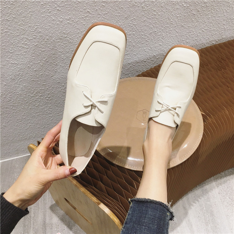 07韩版方头高跟女鞋2020春季新款深口系带休闲皮鞋百搭复古牛津鞋|ruв категории Женская обувь, низкий чистка - от Buy2taobao.com для оказания профессиональной услуги покупки агента Taobao