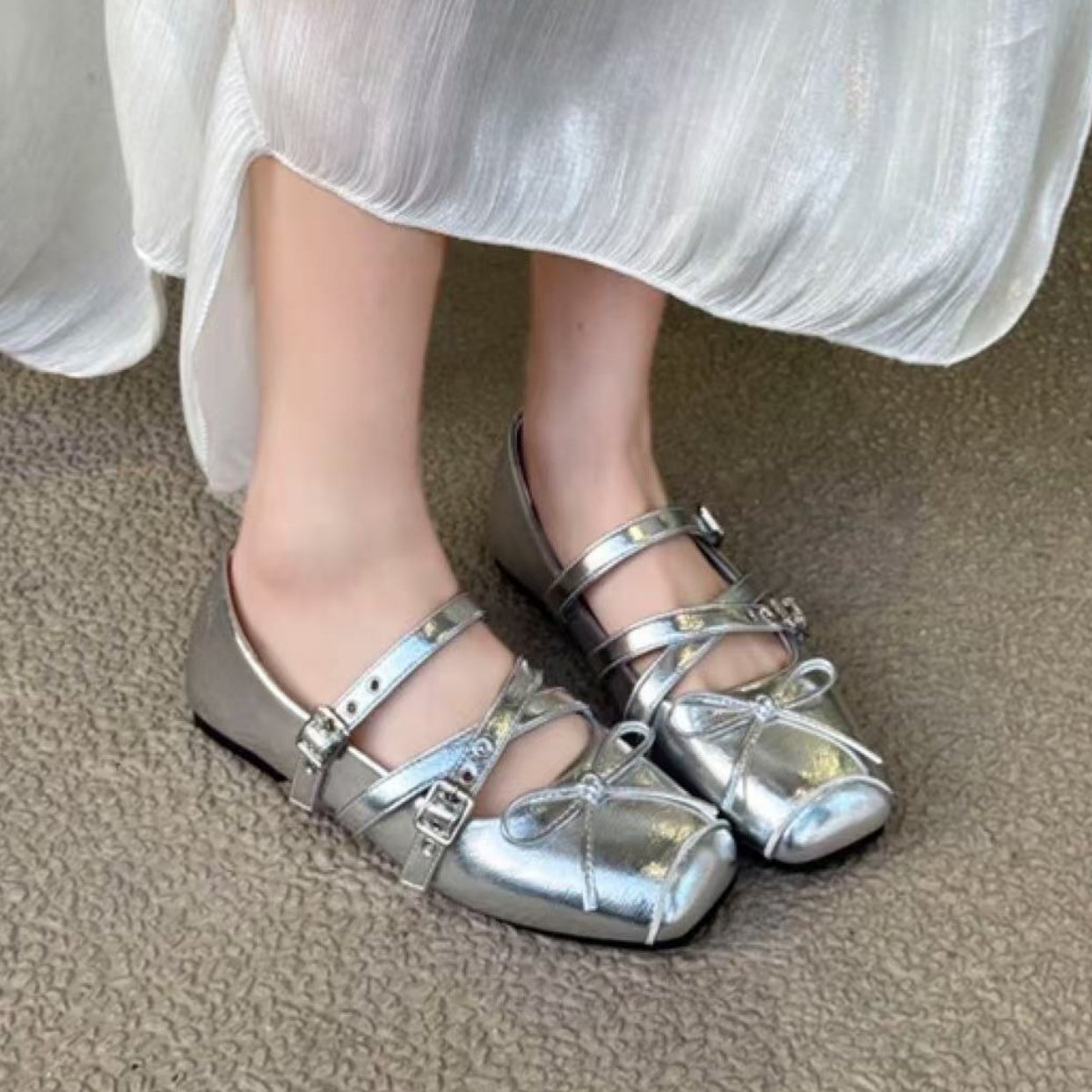 18复古风交叉扣带玛丽珍鞋女2026年春季新款浅口方头芭蕾平底单鞋,女鞋,玛丽珍鞋,淘宝优惠券,粉丝福利购,淘宝优惠卷