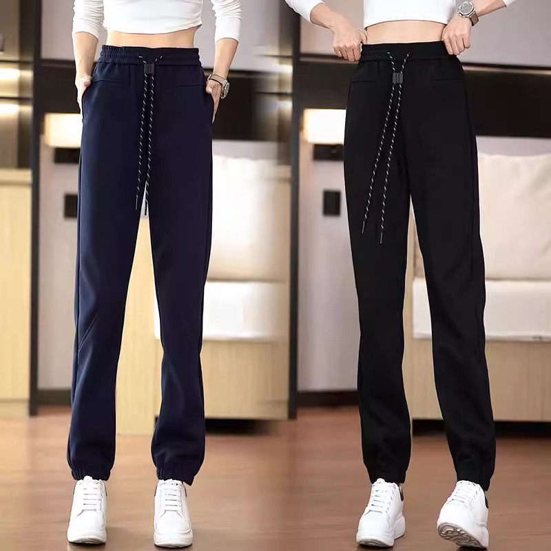 清仓捡漏窄版运动裤女春秋冬加绒加厚抽绳高腰显瘦简约镰刀束脚裤,女装/女士精品,大码裤装,淘宝优惠券,粉丝福利购,淘宝优惠卷