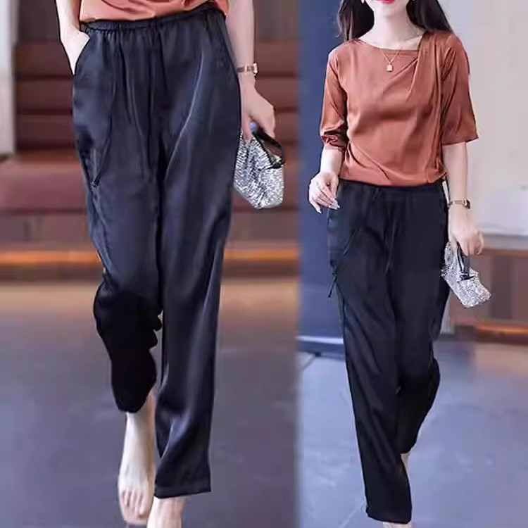 清仓捡漏垂感冰丝女裤宽松百搭哈伦裤薄款大码小个子九分萝卜裤子,女装/女士精品,大码裤装,淘宝优惠券,粉丝福利购,淘宝优惠卷