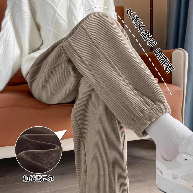 清仓捡漏雪尼尔运动裤秋冬加绒加厚卫裤子外穿棉裤休闲灯芯绒女裤,女装/女士精品,大码裤装,淘宝优惠券,粉丝福利购,淘宝优惠卷