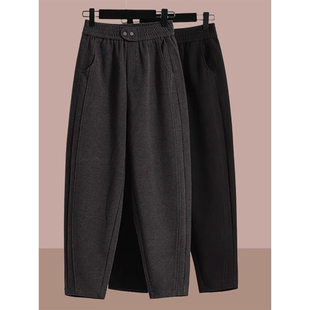 加绒加厚毛呢弯刀香蕉裤 清仓捡漏哈伦裤 女士小个子宽松显瘦萝卜裤