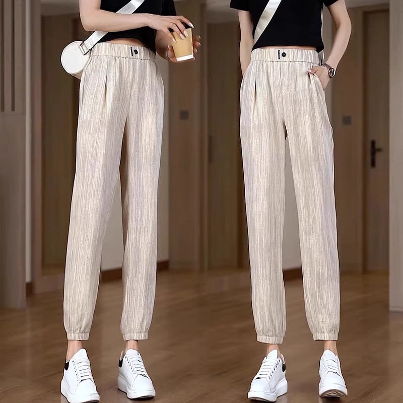 清仓捡漏冰丝束脚灯笼裤女大码小个子高腰垂感休闲哈伦九分运动裤,女装/女士精品,大码裤装,淘宝优惠券,粉丝福利购,淘宝优惠卷